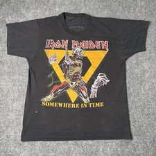 Camiseta vintage 1986 Iron Maiden Somewhere In Time Tour década de 1980 banda concerto RARA comprar usado  Enviando para Brazil