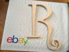 Letras de madeira encaracoladas 6" - Carta de parede de madeira MDF premium R comprar usado  Enviando para Brazil