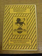 12/03/1994 Racing Club Warwick v Redditch United (marcas de caneta na capa traseira). Con comprar usado  Enviando para Brazil