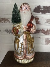 Arte vintage vidro soprado Papai Noel com árvore e saco de presente 12,5” de altura comprar usado  Enviando para Brazil