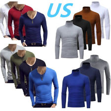Camiseta masculina térmica manga longa cor sólida slim fit pulôver camiseta comprar usado  Enviando para Brazil