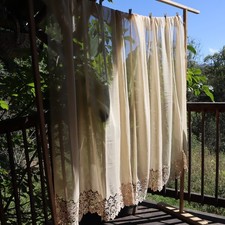 Usado, Cortina de linho belga antiga – 270 × 150 cm painel de linho suíço com renda Bruges comprar usado Usado, Cortina de linho belga antiga – 270 × 150 cm painel de linho suíço com renda Bruges comprar usado  Enviando para Brazil