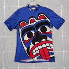 Camiseta masculina de ciclismo Sugoi azul média totem tribal bolsos vintage leia*, usado comprar usado  Enviando para Brazil