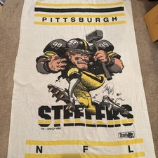 Toalha de praia vintage 1988 Pittsburgh Steelers Jumbo usada 32x52 J.C. Penny comprar usado  Enviando para Brazil