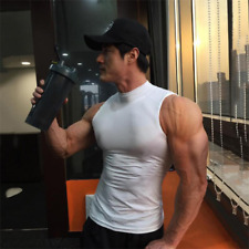 Camisa regata masculina sem mangas academia treino roupas apertadas coletes fitness músculo comprar usado  Enviando para Brazil