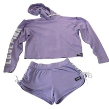 Conjunto de moletom e shorts Victoria’s Secret rosa ombro frio roxo tamanho pequeno, usado comprar usado  Enviando para Brazil