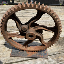 Usado, Roda dentada industrial fundida 15 "máquina a vapor punk lâmpada decoração montada em aço comprar usado  Enviando para Brazil