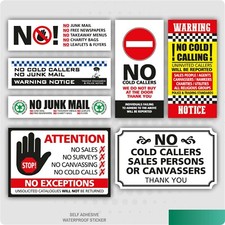 2 x Adesivo de Placa de Porta Frontal Vendedor Sem Chamadas Frias Várias Opções comprar usado  Enviando para Brazil