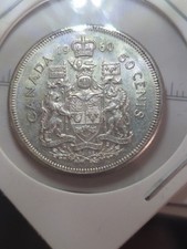 Moeda de prata 1960 Canadá 50 centavos Elizabeth II (G439) comprar usado  Enviando para Brazil