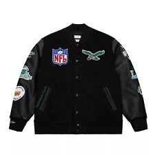 Jaqueta Eagles Mitchell Philadelphia & Ness Blackout Vintage Varsity comprar usado  Enviando para Brazil