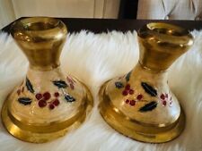 Pair brass enamel for sale  Little Falls