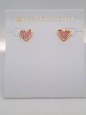 Aretes de oro rosa Ari corazón rosa Drusy para mujer segunda mano  Embacar hacia Argentina