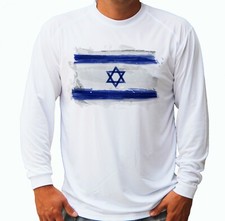 Camiseta proteção UV bandeira de Israel barco de pesca praia esporte manga longa UPF 30 comprar usado  Enviando para Brazil