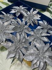 10x silver poinsettias for sale  LONDON