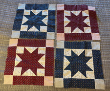 4 blocos de remendo de colcha de algodão Sweet Machine Pieced and Seersucker azul-petróleo e vermelho comprar usado  Enviando para Brazil