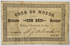 PORTUGAL CASA DA MOEDA 100 RÉIS BRONZE 1891 P-88 SÉRIE C.e comprar usado  Brasil 