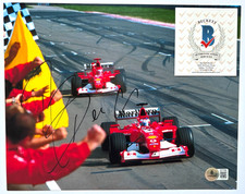 FOTO ASSINADA POR RUBENS BARRICHELLO 8X10 FORMULA ONE F1 SCHUMACHER RACING TEAM BAS comprar usado  Enviando para Brazil