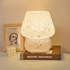Szklana lampa stołowa grzybowa, 3 tryby, 15x18cm, stylowa, używany na sprzedaż  PL