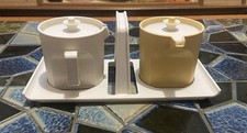 Recipientes de creme e açúcar vintage Tupperware push n seal tops com caddy EUA, usado comprar usado  Enviando para Brazil