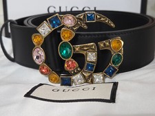 Cinto feminino de couro preto Gucci tamanho 90cm 30/32, usado comprar usado  Enviando para Brazil