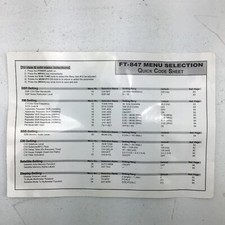 Yaesu 847 menu for sale  Lakeland
