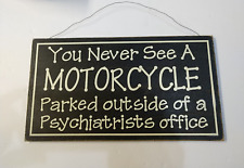 Usado, Placa de motocicleta decoração madeira humor 14" X 8,25"  comprar usado  Enviando para Brazil