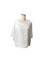Viola Borghi Top 100% Linho Feito Na Itália Branco WL Boho Praia Verão Fluxo comprar usado  Enviando para Brazil