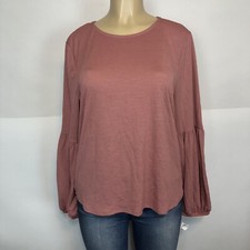 Usado, Camisa feminina Cha Vente Mauve manga sino tamanho G casual elástica pull over top comprar usado  Enviando para Brazil