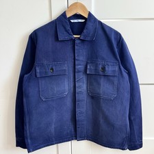 Jaqueta Sanfor Vintage Anos 80 Azul Francês Algodão Desbotado Trabalho Desbotado comprar usado  Enviando para Brazil