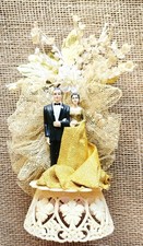 Usado, Decoração de bolo vintage década de 1960 dourada 50º aniversário 9,5" comprar usado Usado, Decoração de bolo vintage década de 1960 dourada 50º aniversário 9,5" comprar usado  Enviando para Brazil