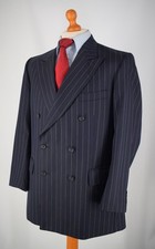 Mens navy pinstriped for sale  GLASGOW