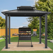 6'x8' Grill Gazebo Pátio Externo Gazebo Hardtop Churrasqueira Dossel para Gramado Jardim comprar usado  Enviando para Brazil