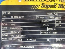 Baldor motor spec for sale  Tampa