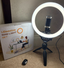 Anel de luz selfie UBeesize 10" com suporte para tripé preto, conjunto de luz anelar comprar usado  Enviando para Brazil