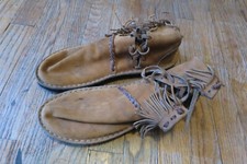 Mocassins feitos à mão (nativos americanos) couro unissex masculino sola de borracha pneu 8,5 comprar usado  Enviando para Brazil