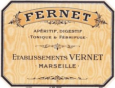 Etiquette apéritif fernet d'occasion  Septèmes-les-Vallons