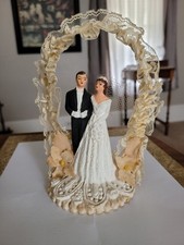 1950 ACA Artista Assinado Chalkware Bolo de Casamento Top Oswego NY Por: John Williamson, usado comprar usado  Enviando para Brazil