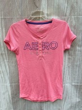 Usado, Aeropostale Y2K M Feminino Ajustado Henley Top Rosa com nervuras Preppy Grande comprar usado  Enviando para Brazil