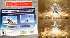 Pokemon Scarlet & Violet SHINY MIRAIDON KORAIDON TRÂDE GameStop Evėnt /SEM CÓDIGO comprar usado Pokemon Scarlet & Violet SHINY MIRAIDON KORAIDON TRÂDE GameStop Evėnt /SEM CÓDIGO comprar usado  Enviando para Brazil