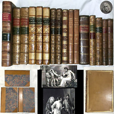 1728 ANTIQUE LEATHER BOOK LOT 16BK PARADISE LOST DRAMA HUGO JOHNSON SCOTT DICTIO comprar usado  Enviando para Brazil