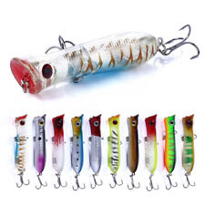 10 peças isca popper pesca topwater isca para robalo flutuante água doce e salgada 8cm/11g, usado comprar usado  Enviando para Brazil