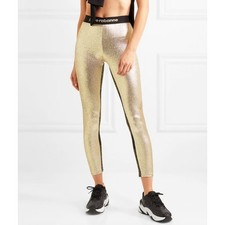 Leggings de jersey stretch dourado metálico Paco Rabanne, usado comprar usado Leggings de jersey stretch dourado metálico Paco Rabanne, usado comprar usado  Enviando para Brazil