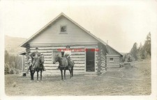 Quase perfeito, Cowles, Novo México, RPPC, guarda florestal a cavalo, cabine de madeira, foto, usado comprar usado  Enviando para Brazil