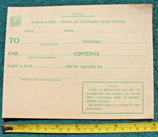 Usado, 1947 Soo Line Railroad cartão contêiner creme de leite serviço ferroviário de trem de passageiros comprar usado  Enviando para Brazil