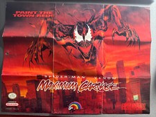 SNES AUTÊNTICO AKKLAIM MÁXIMA CARNIFICINA HOMEM-ARANHA VENENO PÔSTER INSERÇÃO DOBRÁVEL comprar usado  Enviando para Brazil