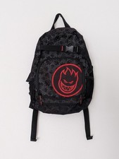 Mochila de skate vintage Spitfire Wheels logotipo chama preta bordada juvenil Y2K, usado comprar usado Mochila de skate vintage Spitfire Wheels logotipo chama preta bordada juvenil Y2K, usado comprar usado  Enviando para Brazil