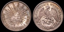 Usado, SEGUNDA REPÚBLICA KM-409.2 – Peso 1909 México Mo GV. (27,13 gramos). Bella p comprar usado  Enviando para Brazil