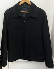 Jaqueta Tommy Hilfiger masculina preta mistura de lã zíper completo bolsos isolados tamanho XL comprar usado  Enviando para Brazil