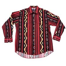 Camisa Wrangler Western Vintage Masculina Tamanho XL Navajo Pérola Snaps Palete de Cobra comprar usado  Enviando para Brazil