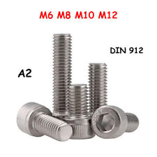 Parafusos de soquete hexagonal M6 M8 M10 M12 cilindro roscado aço inoxidável A2 comprar usado  Enviando para Brazil